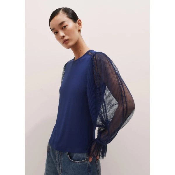 Me and Em Layering Blouse – luxury British Blue in Me and Em exclusively at Luxury Shoes 
