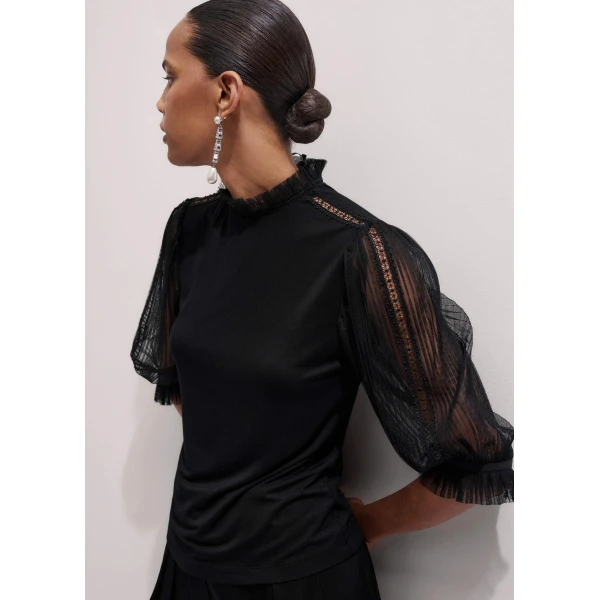 Me + Em Layering Blouse – luxury British Black in Me and Em exclusively at Luxury Shoes 
