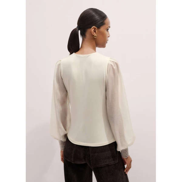 Me + Em Layering Blouse – luxury British Ivory in Me and Em exclusively at Luxury Shoes 