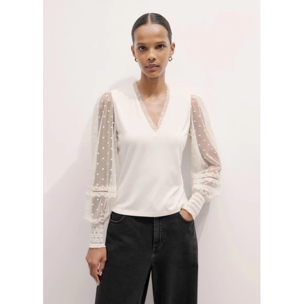 Me and Em Layering Blouse – luxury British Ivory in Me and Em exclusively at Luxury Shoes 