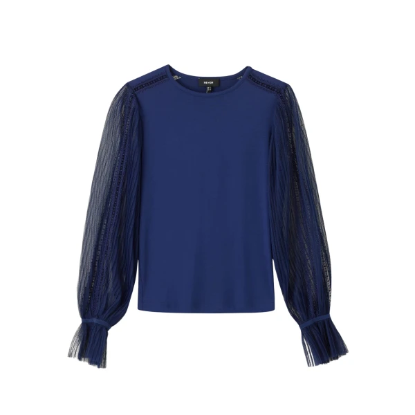 Me and Em Layering Blouse – luxury British Blue in Me and Em exclusively at Luxury Shoes 