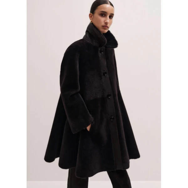 Me and Em Luxe Swing Coat – luxury British Brown in Me and Em exclusively at Luxury Shoes 