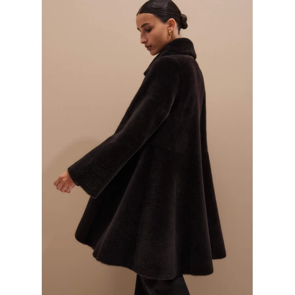 Me and Em Luxe Swing Coat – luxury British Brown in Me and Em exclusively at Luxury Shoes 