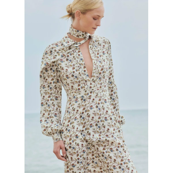 Me and Em Maxi Dress + Belt – luxury British Ivory in Me and Em exclusively at Luxury Shoes 