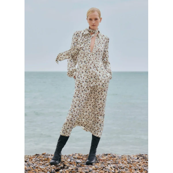 Me + Em Maxi Dress + Belt – luxury British Ivory in Me and Em exclusively at Luxury Shoes 