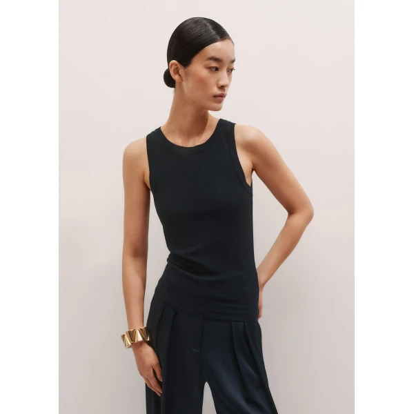 Me + Em Metallic AM-PM Tank – luxury British Blue in Me and Em exclusively at Luxury Shoes 