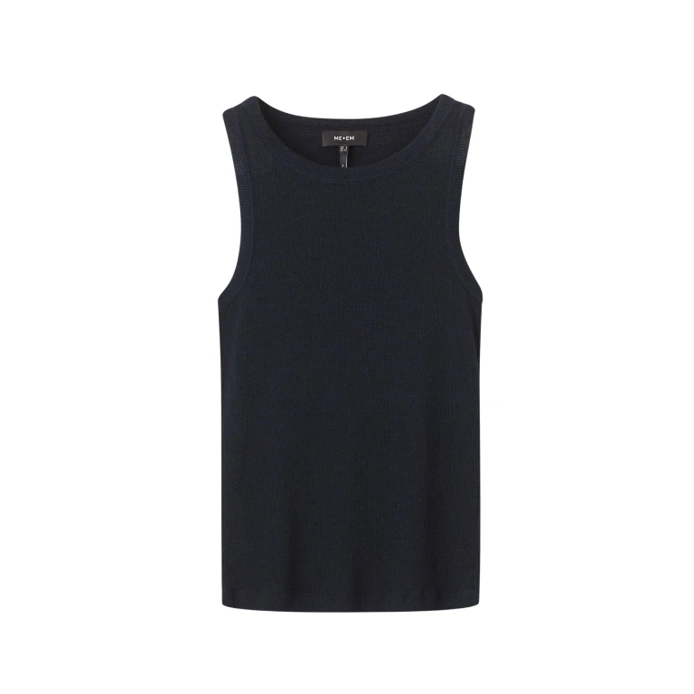 Me and Em Metallic AM-PM Tank – luxury British Blue in Me and Em exclusively at Luxury Shoes 