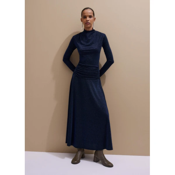 Me and Em Metallic Maxi Dress – luxury British Blue in Me and Em exclusively at Luxury Shoes 