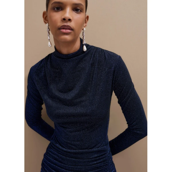 Me + Em Metallic Maxi Dress – luxury British Blue in Me and Em exclusively at Luxury Shoes 