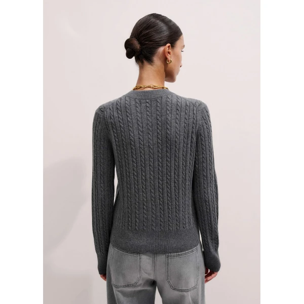 Me and Em Micro Cable Cardigan – luxury British Grey in Me and Em exclusively at Luxury Shoes 
