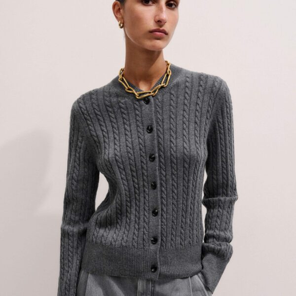 Me and Em Micro Cable Cardigan, view 4