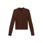 Me and Em Micro Cable Cardigan – luxury British Brown in Me and Em exclusively at Luxury Shoes 