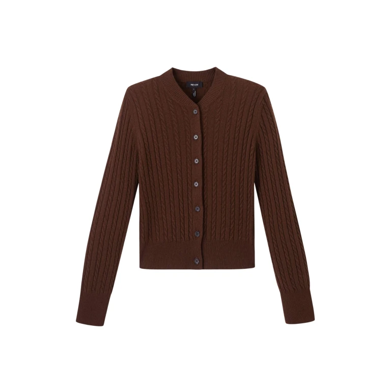 Me and Em Micro Cable Cardigan – luxury British Brown in Me and Em exclusively at Luxury Shoes 