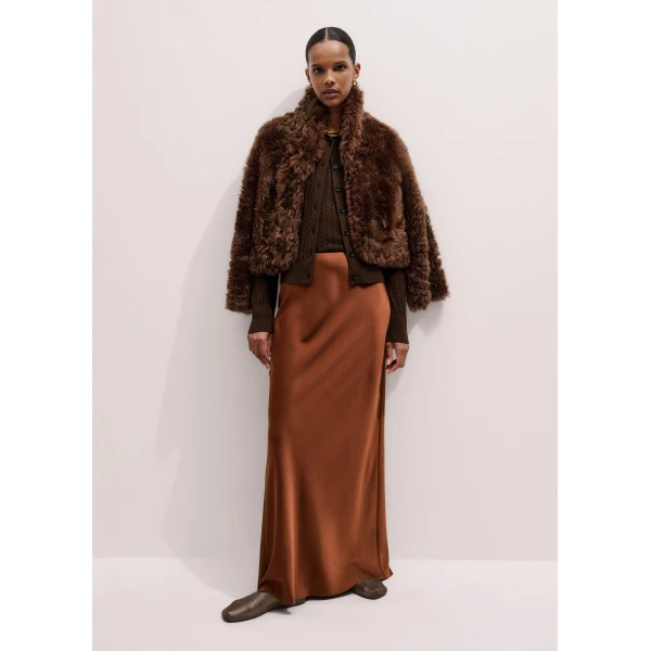 Me + Em Micro Cable Knit Tee – luxury British Brown in Me and Em exclusively at Luxury Shoes 