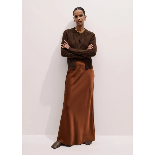 Me and Em Micro Cable Knit Tee – luxury British Brown in Me and Em exclusively at Luxury Shoes 