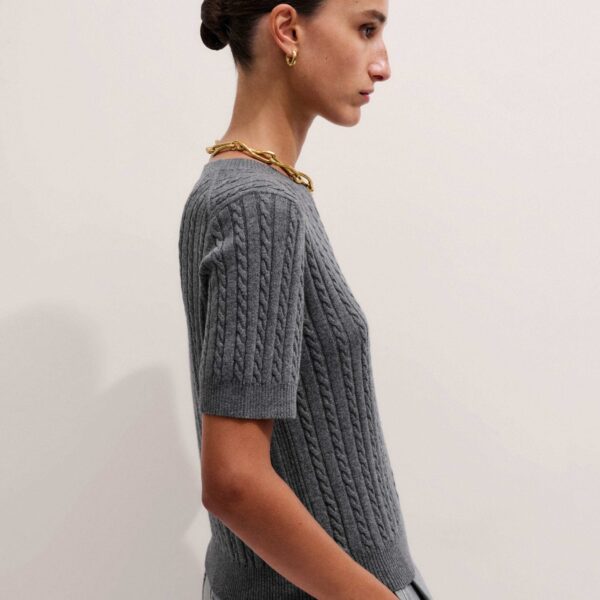 Me and Em Micro Cable Knit Tee, view 6