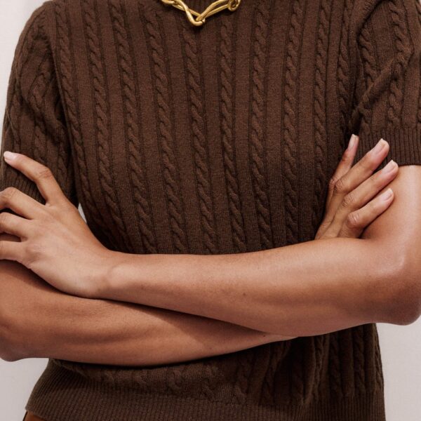 Me and Em Micro Cable Knit Tee, view 7