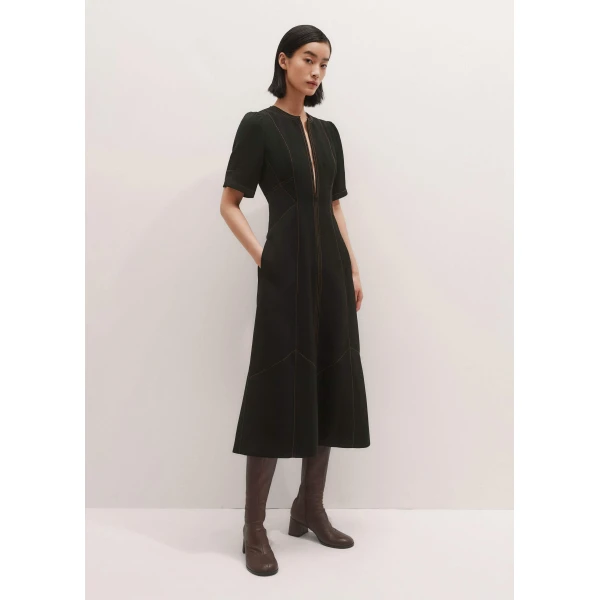 Me + Em Midi Dress + Belt – luxury British Black in Me and Em exclusively at Luxury Shoes 