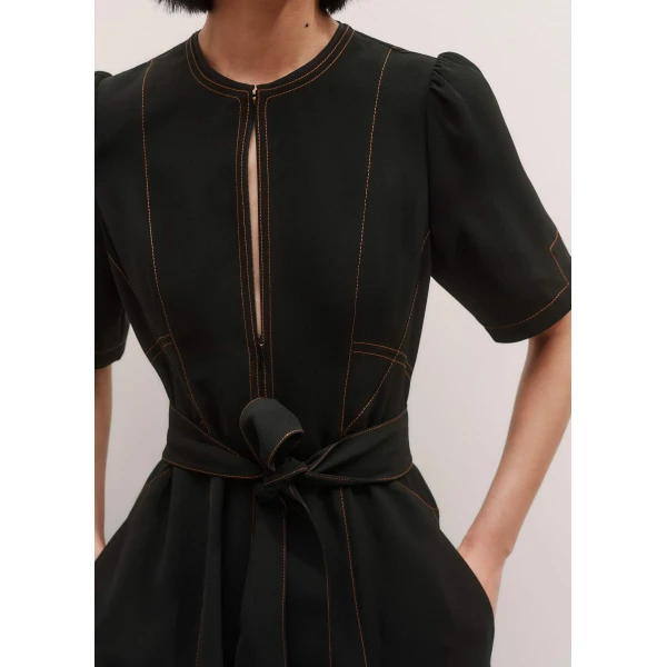 Me and Em Midi Dress + Belt – luxury British Black in Me and Em exclusively at Luxury Shoes 