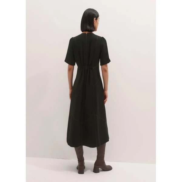Me and Em Midi Dress + Belt – luxury British Black in Me and Em exclusively at Luxury Shoes 