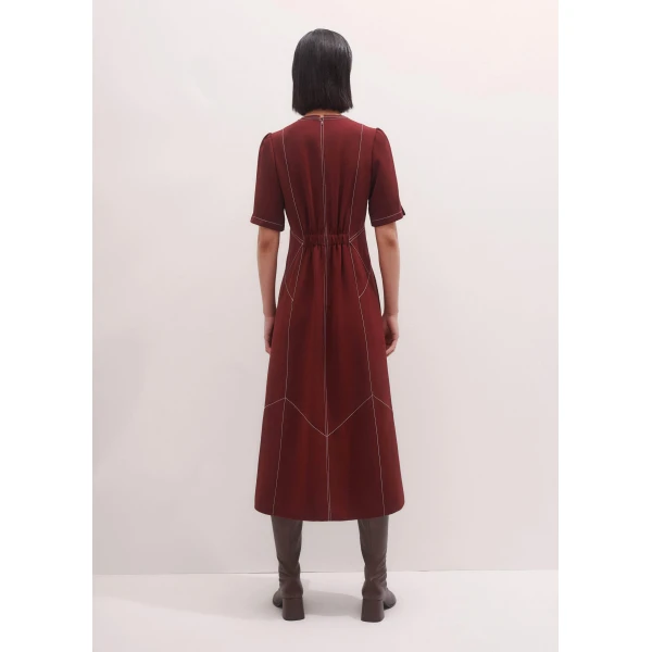 Me and Em Midi Dress + Belt – luxury British Red in Me and Em exclusively at Luxury Shoes 