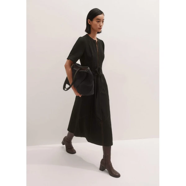 Me + Em Midi Dress + Belt – luxury British Black in Me and Em exclusively at Luxury Shoes 