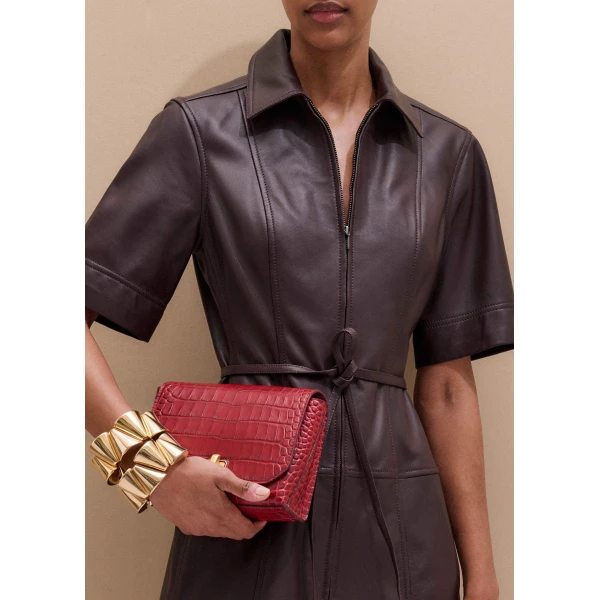 Me + Em Midi Dress + Belt – luxury British Brown in Me and Em exclusively at Luxury Shoes 