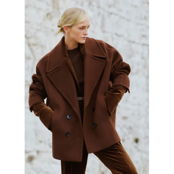 Me + Em Military Coat – luxury British Brown in Me and Em exclusively at Luxury Shoes 