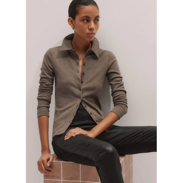 Me + Em Perfect Basic Shirt – luxury British Brown in Me and Em exclusively at Luxury Shoes 