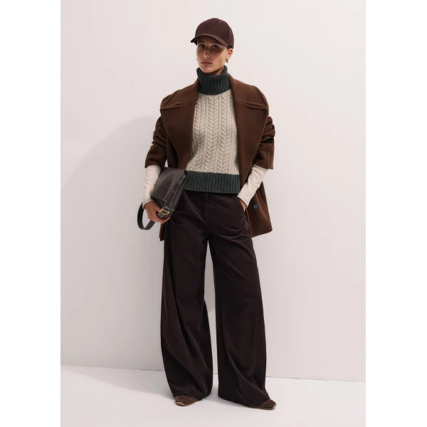 Me + Em Perfect Basic Top – luxury British Brown in Me and Em exclusively at Luxury Shoes 