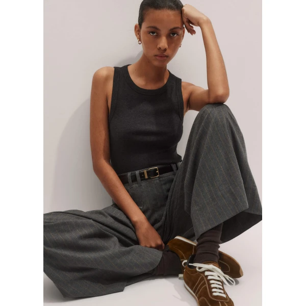 Me + Em Perfect Basic Vest – luxury British Grey in Me and Em exclusively at Luxury Shoes 
