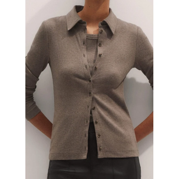 Me + Em Perfect Basic Vest – luxury British Brown in Me and Em exclusively at Luxury Shoes 