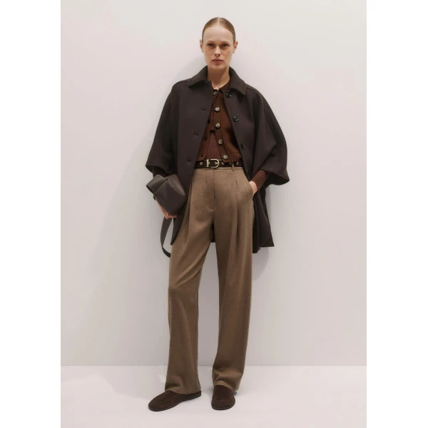Me and Em Pleat Tapered Trouser – luxury British Brown in Me and Em exclusively at Luxury Shoes 