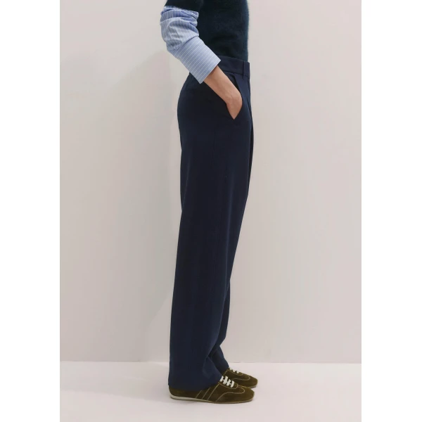Me and Em Pleat Tapered Trouser – luxury British Blue in Me and Em exclusively at Luxury Shoes 