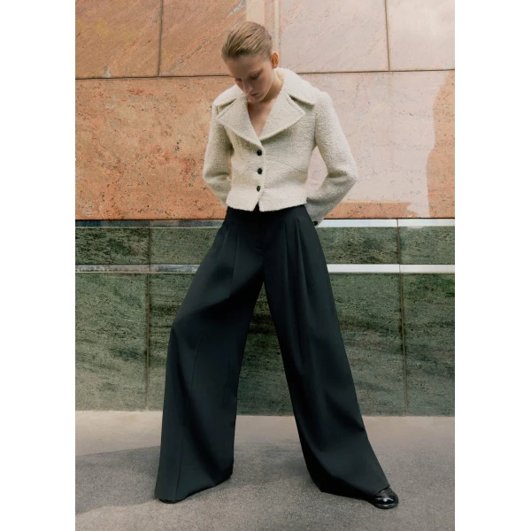 Me and Em Pleated Wide-Leg Trouser – luxury British Black in Me and Em exclusively at Luxury Shoes 