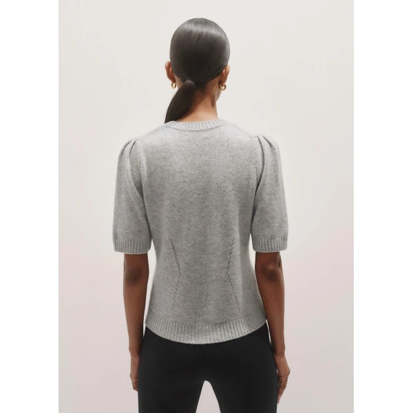 Me + Em Pouf Sleeve Knit Tee – luxury British Gray in Me and Em exclusively at Luxury Shoes 