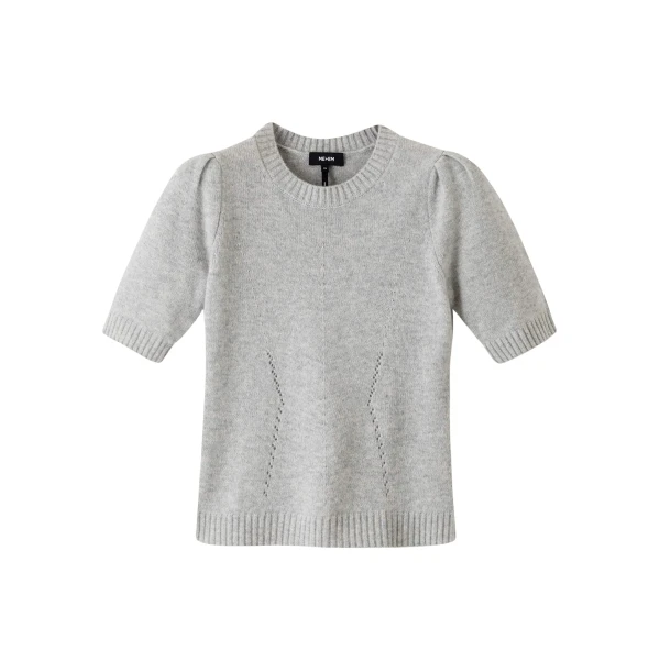Me and Em Pouf Sleeve Knit Tee – luxury British Gray in Me and Em exclusively at Luxury Shoes 