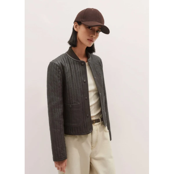 Me + Em Quilted Weekend Jacket – luxury British Brown in Me and Em exclusively at Luxury Shoes 