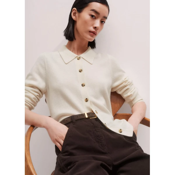Me + Em Relaxed Knit Shirt – luxury British Ivory in Me and Em exclusively at Luxury Shoes 
