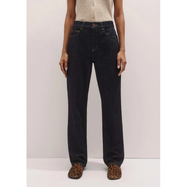 Me + Em Relaxed Straight Jean – luxury British Blue in Me and Em exclusively at Luxury Shoes 