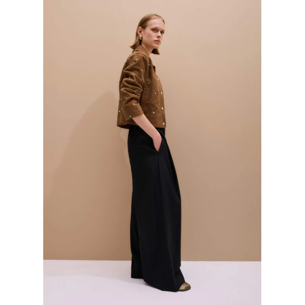 Me and Em Relaxed Studded Jacket – luxury British Brown in Me and Em exclusively at Luxury Shoes 