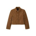 Me and Em Relaxed Studded Jacket – luxury British Brown in Me and Em exclusively at Luxury Shoes 