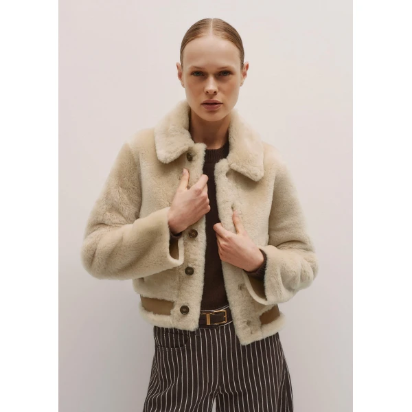 Me and Em Reversible Jacket – luxury British Beige in Me and Em exclusively at Luxury Shoes 