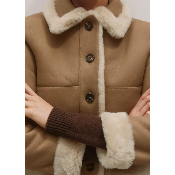 Me + Em Reversible Jacket – luxury British Beige in Me and Em exclusively at Luxury Shoes 