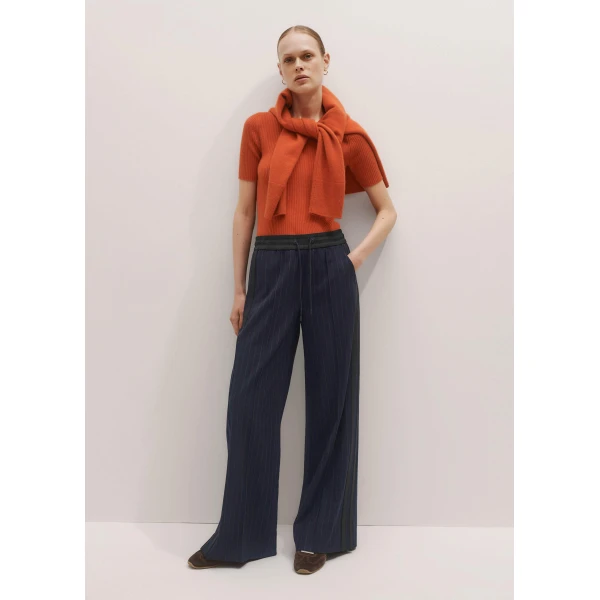 Me + Em Rib Knit Slim Tee – luxury British Orange in Me and Em exclusively at Luxury Shoes 