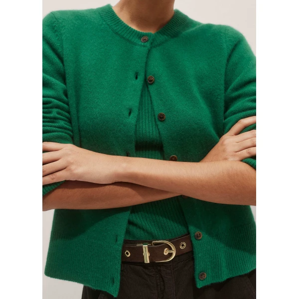 Me and Em Rib Knit Slim Tee – luxury British Green in Me and Em exclusively at Luxury Shoes 
