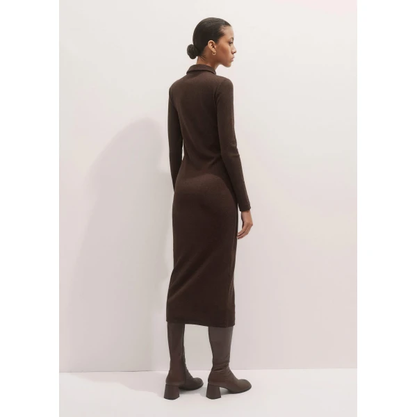 Me and Em Rib Midi Shirt Dress – luxury British Brown in Me and Em exclusively at Luxury Shoes 