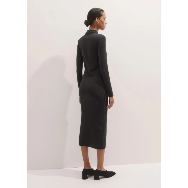 Me + Em Rib Midi Shirt Dress – luxury British Grey in Me and Em exclusively at Luxury Shoes 