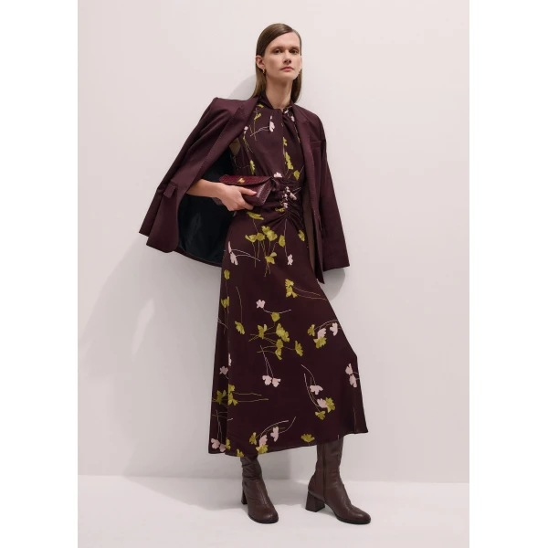 Me + Em Ruched Maxi Dress – luxury British Red in Me and Em exclusively at Luxury Shoes 