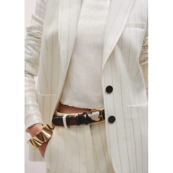 Me + Em Sequin High Neck Top – luxury British Ivory in Me and Em exclusively at Luxury Shoes 